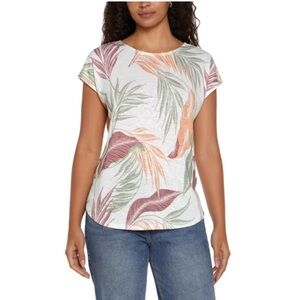 22 Orvis Women's Leaf Print Blouse - Green and Orange